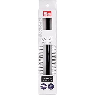 Prym Ergonomics Kolfiber Stickor - 20cm - 2,50mm Prym Ergonomics Kolfiber Stickor - 20cm - 2,50mm