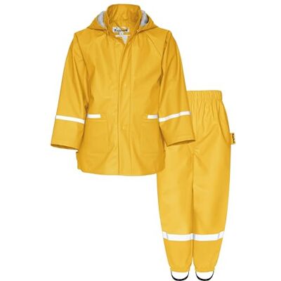 Playshoes Regndräkt i två delar, maskdräkt, vattentät, Basic gul linning, 80 Playshoes Regndräkt i två delar, maskdräkt, vattentät, Basic gul linning, 80