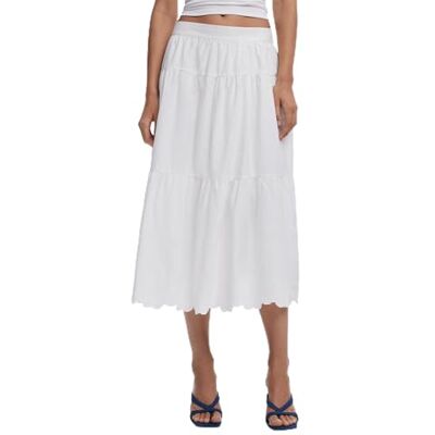Desigual Fal_tolstoi kjol för kvinnor, Vit, XL Desigual Fal_tolstoi kjol för kvinnor, Vit, XL