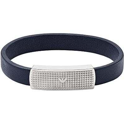 Giorgio Armani , blått läder ID armband för män, EGS2987040 Giorgio Armani , blått läder ID armband för män, EGS2987040