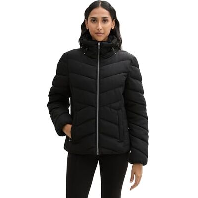 TOM TAILOR dambuffert vinterjacka med fuskpäls på kragen, 14482 – djup svart, 3XL TOM TAILOR dambuffert vinterjacka med fuskpäls på kragen, 14482 – djup svart, 3XL