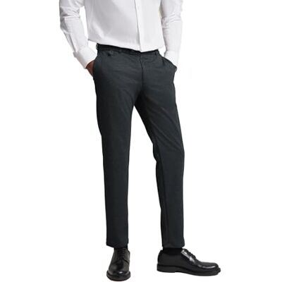 Bugatti Slim Fit Mörkgrå Chino Byxor - Casual Kläder Bugatti Slim Fit Mörkgrå Chino Byxor - Casual Kläder