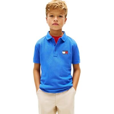 Tommy Hilfiger pojkens vågiga flagga polo Ithica placket Ss KB0KB10227 pikétröjor, blå (mpire blue), 10 år Tommy Hilfiger pojkens vågiga flagga polo Ithica placket Ss KB0KB10227 pikétröjor, blå (mpire blue), 10 år