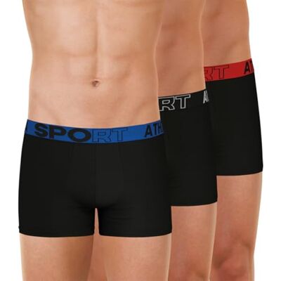 Athena Set med 3 Ecopack sportboxershorts för män andningsbar mikrofiber Oeko-TEX®-etikett ergonomisk passform komfort och stöd svart, 6 (XXL), Svart, XXL Athena Set med 3 Ecopack sportboxershorts för män andningsbar mikrofiber Oeko-TEX®-etikett ergonomisk passform komfort och stöd svart, 6 (XXL), Svart, XXL