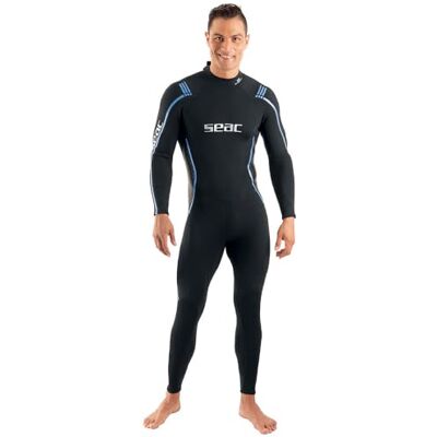 SEAC Feel Man, ultraelastisk 3 mm neopren våtdräkt med dragkedja bak för dykning, snorkling och fridykning SEAC Feel Man, ultraelastisk 3 mm neopren våtdräkt med dragkedja bak för dykning, snorkling och fridykning