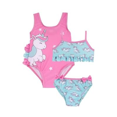 Chicco , Set med 2 enhörningstema och tvådelad bikini, bekväma och mångsidiga, perfekt för hav eller pool, flickkläder, designad i Italien, Flerfärgad, 18 mesi Chicco , Set med 2 enhörningstema och tvådelad bikini, bekväma och mångsidiga, perfekt för hav eller pool, flickkläder, designad i Italien, Flerfärgad, 18 mesi
