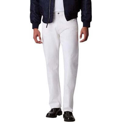 Calvin Men'sStndrd Strght Chalk White Jean LV04LB781GJeans, Vit, 34W/32L Calvin Men'sStndrd Strght Chalk White Jean LV04LB781GJeans, Vit, 34W/32L