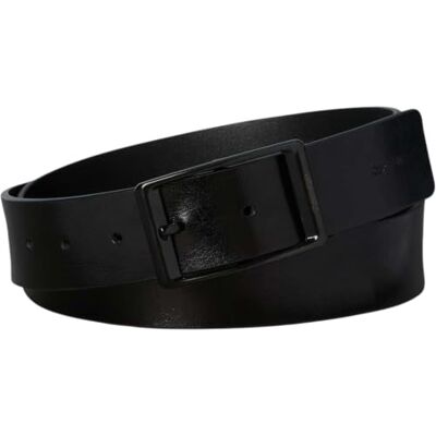 Calvin män vardaglig rund spänne tumlad 35 mm LV04D7123G bälten, svart (svart/blank svart), 95 Calvin män vardaglig rund spänne tumlad 35 mm LV04D7123G bälten, svart (svart/blank svart), 95
