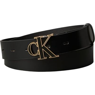 Calvin kvinnors runda Ck spänne 30 mm bälte inlägg LV04F7073G bälten, svart (svart/antikt ljus guld), 95 Calvin kvinnors runda Ck spänne 30 mm bälte inlägg LV04F7073G bälten, svart (svart/antikt ljus guld), 95