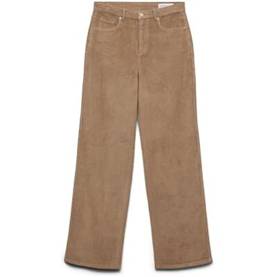 VERO MODA Vmtessa Hr Wide Corduroy-byxor, Silver Mink, 28W / 32L VERO MODA Vmtessa Hr Wide Corduroy-byxor, Silver Mink, 28W / 32L