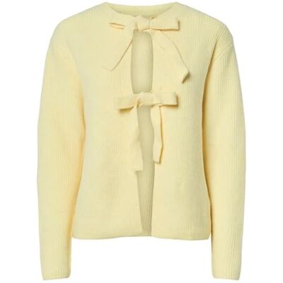 PIECES Pcsilly Ls Rev tie Knit Noos Bc, Blekgul (Pale Banana), L PIECES Pcsilly Ls Rev tie Knit Noos Bc, Blekgul (Pale Banana), L