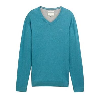 TOM TAILOR herrtröja, 36299 Bright Teal Melange, XL TOM TAILOR herrtröja, 36299 Bright Teal Melange, XL