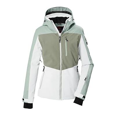 killtec Skidjacka/funktionell jacka för kvinnor med dragkedja med huva, snöfall och underarmsventilation, KSW 121 WMN SKI JCKT, trasig vit, 46, 44904-000 killtec Skidjacka/funktionell jacka för kvinnor med dragkedja med huva, snöfall och underarmsventilation, KSW 121 WMN SKI JCKT, trasig vit, 46, 44904-000