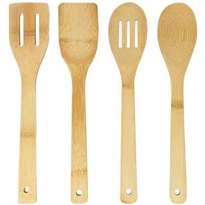 Bambusköksredskapssats - Elegant och Hållbar - 4 Stycken Bambusköksredskapssats - Elegant och Hållbar - 4 Stycken