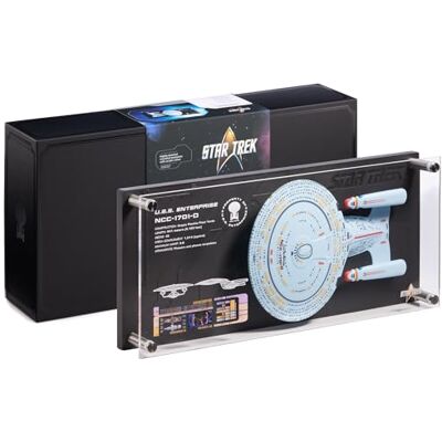 Numskull Star Trek USS Enterprise NCC-1701-D kopia plakett 15 x 7 (38 x 17,5 cm) – officiell Star Trek-varor – väggmonterad display samlarobjekt Numskull Star Trek USS Enterprise NCC-1701-D kopia plakett 15 x 7 (38 x 17,5 cm) – officiell Star Trek-varor – väggmonterad display samlarobjekt