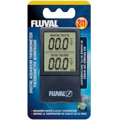 Fluval trådlös 2-i-1 digital termometer mäter vatten- och rumstemperaturen Fluval trådlös 2-i-1 digital termometer mäter vatten- och rumstemperaturen