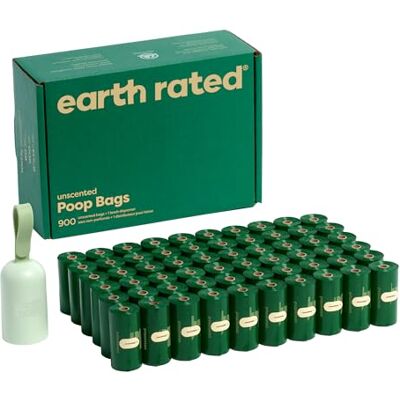 Earth Rated hundpåsar - Extra tjocka och starka, biologiskt nedbrytbara - 900 påsar Earth Rated hundpåsar - Extra tjocka och starka, biologiskt nedbrytbara - 900 påsar