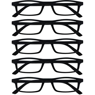OPULIZE Ted läsglasögon 5-pack smal matt lätt ram svart fjädergångjärn reptålig män kvinnor RRR17-1 +1,50 OPULIZE Ted läsglasögon 5-pack smal matt lätt ram svart fjädergångjärn reptålig män kvinnor RRR17-1 +1,50