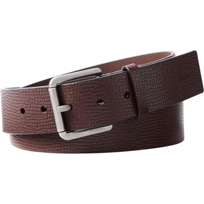 Calvin män vardaglig rullspänne 40 mm LV04D7098G bälten, brun (CK kastanjebrun/antik silver), 110 Calvin män vardaglig rullspänne 40 mm LV04D7098G bälten, brun (CK kastanjebrun/antik silver), 110
