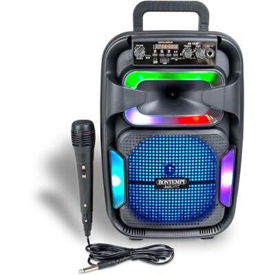 Bontempi SonicSync Trådlös förstärkare med dynamisk mikrofon, ljuseffekter, höga och låga regulator, TWS-funktion, 38,2 x 24,9 x 21,9 cm Bontempi SonicSync Trådlös förstärkare med dynamisk mikrofon, ljuseffekter, höga och låga regulator, TWS-funktion, 38,2 x 24,9 x 21,9 cm