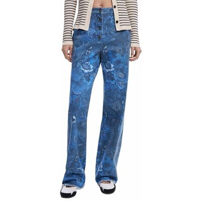 Desigual Pant_Pasley, 5002 klubbblå, S, Blå, S Desigual Pant_Pasley, 5002 klubbblå, S, Blå, S