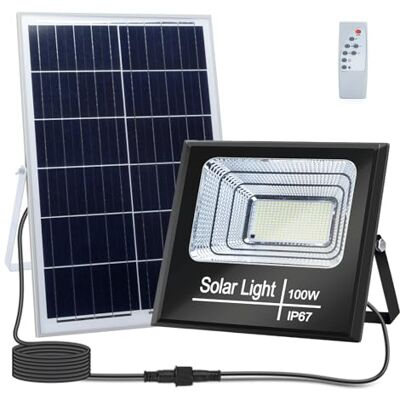Glowster 100 W 6 500 K IP67 LED-solpanel glödlampa med fjärrkontroll (100 W 6 500 K) Glowster 100 W 6 500 K IP67 LED-solpanel glödlampa med fjärrkontroll (100 W 6 500 K)