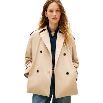 Tommy Hilfiger dam bomull kort trench Ww0Ww40481, BEIGE, XL Tommy Hilfiger dam bomull kort trench Ww0Ww40481, BEIGE, XL