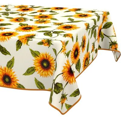 ANRO Bordsduk tvättbar solrosor rektangulär 240 x 140 cm – vattenavvisande inomhus utomhus, lotuseffekt, med fåll ANRO Bordsduk tvättbar solrosor rektangulär 240 x 140 cm – vattenavvisande inomhus utomhus, lotuseffekt, med fåll