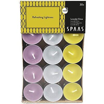Spaas 30 Scented Tealights Assorted Colours, 4.5 Hours, Refreshing Lightness Spaas 30 Scented Tealights Assorted Colours, 4.5 Hours, Refreshing Lightness
