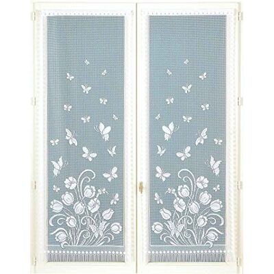 HomeMaison fönstergardiner, klemmans och dentellés, polyester, vit, 120 x 60 cm HomeMaison fönstergardiner, klemmans och dentellés, polyester, vit, 120 x 60 cm
