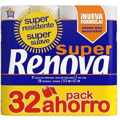 Renova Modell - Vit Toalettpapper - 32 Rullar Renova Modell - Vit Toalettpapper - 32 Rullar