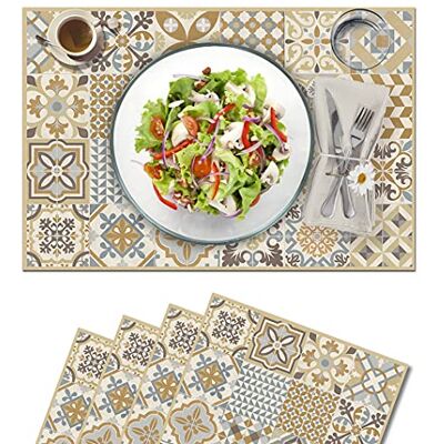 Vilber , set med 4 placemats Vinyl (30,5x45,6x0,22 cm), Anti-fläckar, Halkfria och värmebeständiga. Kombinerbart med bordsvägar och mattor. TOLEDO 04 Vilber , set med 4 placemats Vinyl (30,5x45,6x0,22 cm), Anti-fläckar, Halkfria och värmebeständiga. Kombinerbart med bordsvägar och mattor. TOLEDO 04
