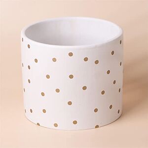 Leaf Gold Dot Växtkruka - 18x18x15cm - Vit Leaf Gold Dot Växtkruka - 18x18x15cm - Vit