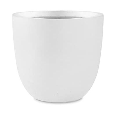 Kante stor ren vit betongplanterare, glasfiber, 45 cm B Kante stor ren vit betongplanterare, glasfiber, 45 cm B