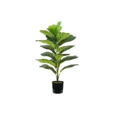 Wintem Konstgjord Lyrata Ficus Lyrata växt med 21 blad, 75 cm, kruka med mossa, dekorativ växt inomhus Wintem Konstgjord Lyrata Ficus Lyrata växt med 21 blad, 75 cm, kruka med mossa, dekorativ växt inomhus