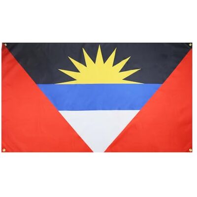 AZ FLAG Antigua och Barbados flagga 150 x 90 cm med 4 öljetter, antiguansk flagga för balkong eller vägg AZ FLAG Antigua och Barbados flagga 150 x 90 cm med 4 öljetter, antiguansk flagga för balkong eller vägg