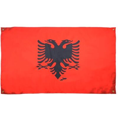 AZ FLAG Albaniens flagga 150x90 cm med 4 öljetter, albansk flagga för balkong eller vägg AZ FLAG Albaniens flagga 150x90 cm med 4 öljetter, albansk flagga för balkong eller vägg