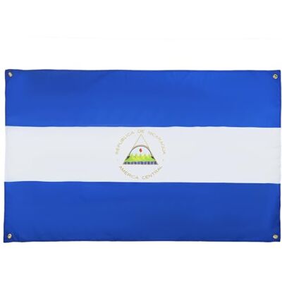 AZ FLAG Nicaragua-flagga 150 x 90 cm med 4 öljetter, Nicaraguansk flagga för balkong eller vägg AZ FLAG Nicaragua-flagga 150 x 90 cm med 4 öljetter, Nicaraguansk flagga för balkong eller vägg