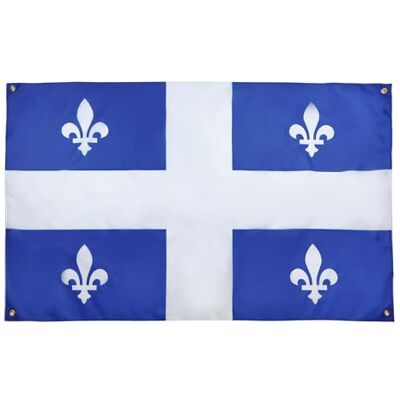 AZ FLAG Quebec flagga 150 x 90 cm med 4 öljetter, Quebec-flagga för balkong eller vägg AZ FLAG Quebec flagga 150 x 90 cm med 4 öljetter, Quebec-flagga för balkong eller vägg
