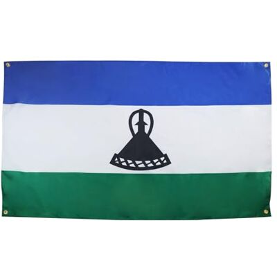 AZ FLAG Lesotho-flagga 150 x 90 cm med 4 öljetter, Lesotho-flagga för balkong eller vägg AZ FLAG Lesotho-flagga 150 x 90 cm med 4 öljetter, Lesotho-flagga för balkong eller vägg
