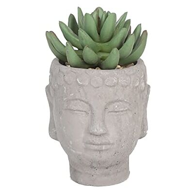 Sleepdown Halo grönt blad Buddha-kruka konstgjord konstgjord växt för hem kontor badrumsdekor inomhusdekoration estetisk, liten Sleepdown Halo grönt blad Buddha-kruka konstgjord konstgjord växt för hem kontor badrumsdekor inomhusdekoration estetisk, liten