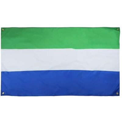 AZ FLAG Sierra Leone flagga 150 x 90 cm med 4 öljetter, Sierra Leone Pavilion för balkong eller vägg AZ FLAG Sierra Leone flagga 150 x 90 cm med 4 öljetter, Sierra Leone Pavilion för balkong eller vägg
