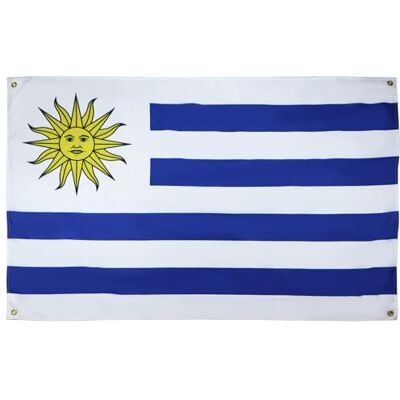 AZ FLAG Uruguay-flagga 150 x 90 cm med 4 öljetter, Uruguayansk flagga för balkong eller vägg AZ FLAG Uruguay-flagga 150 x 90 cm med 4 öljetter, Uruguayansk flagga för balkong eller vägg