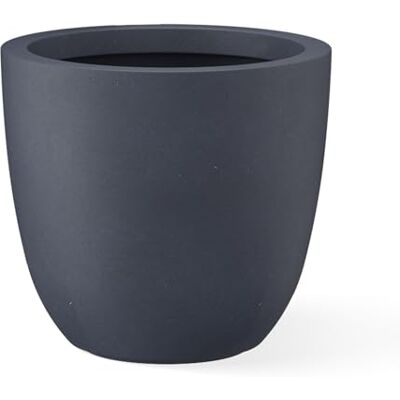 Kante lätt betong modern utomhus/inomhus rund planterare, kol, 35,56 cm B Kante lätt betong modern utomhus/inomhus rund planterare, kol, 35,56 cm B
