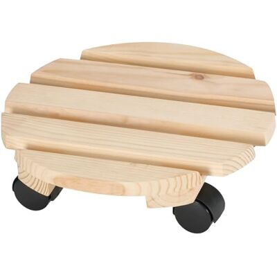 Dörner + Helmer Dörner + hjälm plantroller ekonomy, rund, 30 cm diameter, 50 kg lastkraft, tillverkad av FSC-trä, för utomhus, ljusbrun Dörner + Helmer Dörner + hjälm plantroller ekonomy, rund, 30 cm diameter, 50 kg lastkraft, tillverkad av FSC-trä, för utomhus, ljusbrun