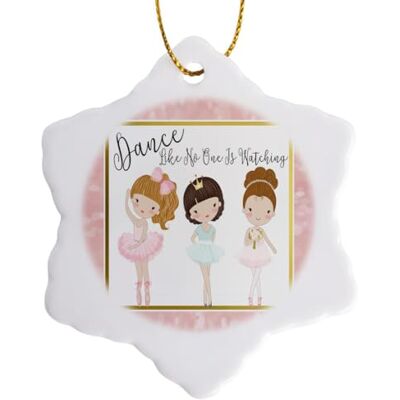 3dRose " Dance Like No One is Watching with Cute Ballerina Girls snöflinga prydnad, flera färger, 7,6 cm 3dRose " Dance Like No One is Watching with Cute Ballerina Girls snöflinga prydnad, flera färger, 7,6 cm