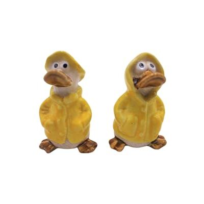 Dekohelden24 Uppsättning av 2 dekorativa figurer, trädgårdsdekoration regnankor, dekorativa ankor, ankfigurer, trädgårdsfigur, anka, dammfigur anka i gult med regnrock och mössa som set om 2, storlek på en Dekohelden24 Uppsättning av 2 dekorativa figurer, trädgårdsdekoration regnankor, dekorativa ankor, ankfigurer, trädgårdsfigur, anka, dammfigur anka i gult med regnrock och mössa som set om 2, storlek på en