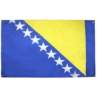 AZ FLAG Bosnien och Hercegovina flagga 150x90 cm med 4 öljetter, bosnisk flagga för balkong eller vägg AZ FLAG Bosnien och Hercegovina flagga 150x90 cm med 4 öljetter, bosnisk flagga för balkong eller vägg