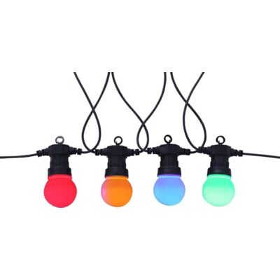 WatioWave LED-strängljusslinga, 4,5 m, IP44, blandade färger, perfekt för dekoration, stämning och festivalatmosfär. WatioWave LED-strängljusslinga, 4,5 m, IP44, blandade färger, perfekt för dekoration, stämning och festivalatmosfär.