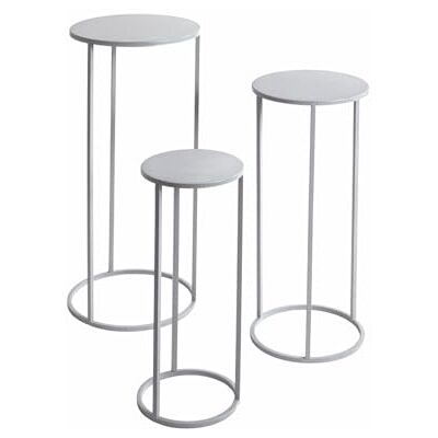 HAKU Möbel Blomsterpelare i set om 3, grå, av metall – mått: 20/25/30 x 50/60/70 x 20/25/30 cm (B x H x D), stil: modern HAKU Möbel Blomsterpelare i set om 3, grå, av metall – mått: 20/25/30 x 50/60/70 x 20/25/30 cm (B x H x D), stil: modern